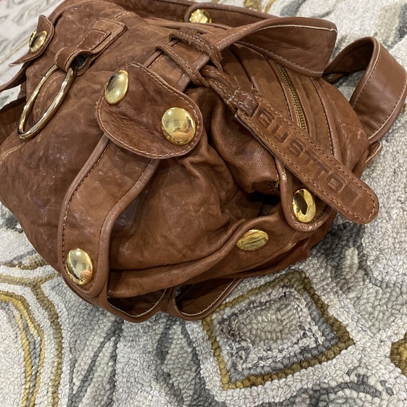 💕 Gustto Baca vintage brown Italian soft leather large satchel $690 💕 - Picture 6 of 16